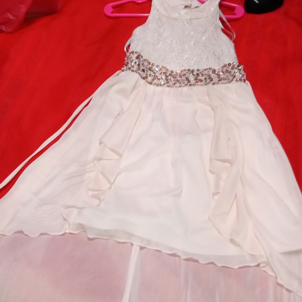 Sequin hearts sz 7 sheer dress